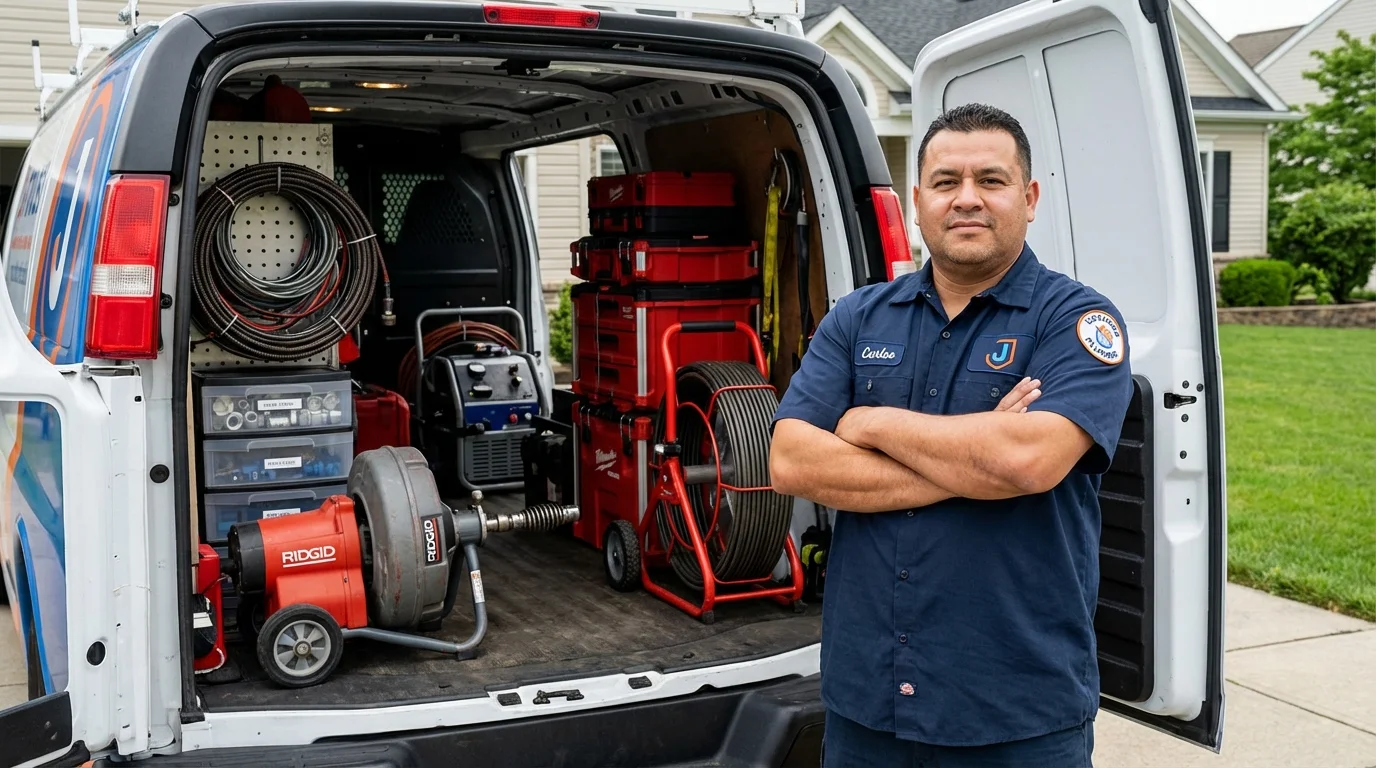 Professional drain cleaning equipment and Johns Plumbing LLC plumber in Fort Oglethorpe