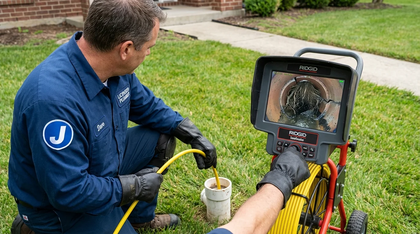 Sewer camera inspection being performed by Johns Plumbing LLC in Fort Oglethorpe