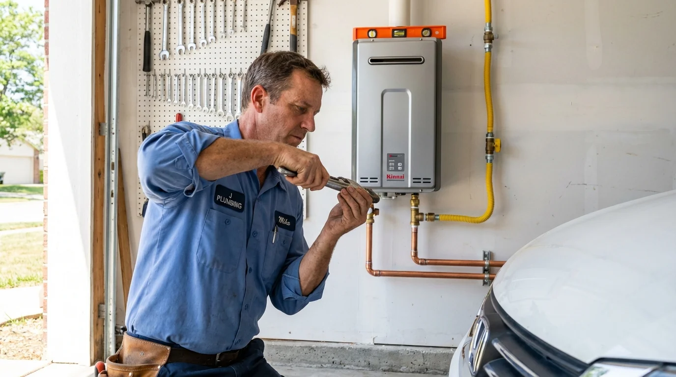 Tankless water heater installation by a Johns Plumbing LLC plumber in Fort Oglethorpe